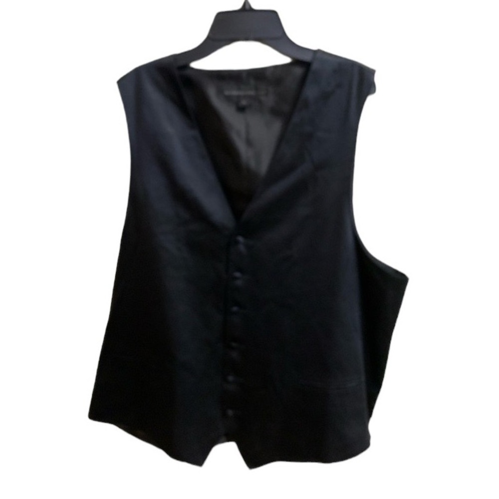 Metropolitan View Black Silk Vest-Men’s Size XL-Wedding-Prom-Suit Vest-